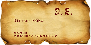 Dirner Réka névjegykártya